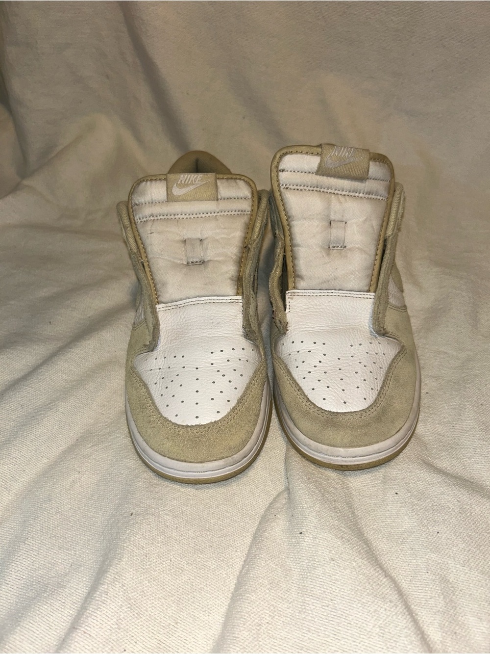 Nike Kids Beige and White High-Top Sneakers